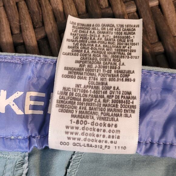 Dockers Women Chino Pants Size 14 Blue Green Stretch Cotton Casual Work Trousers - Picture 9 of 10